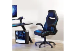Amir Blue Faux Leather Gaming Chair -Furniluxe 306038 room 85