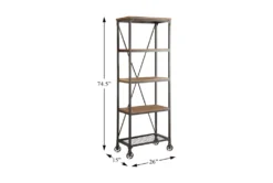 Furniluxe -Furniluxe 306055 brown wood bookcase detail 44