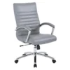 Burlingame Gray Executive Mid-Back Faux Leather Office Chair -Furniluxe 306082 signature 01