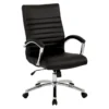 Burlingame Black Executive Mid-Back Faux Leather Office Chair -Furniluxe 306083 signature 01