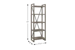 Mcloughlin 27.5" Bookcase Pier -Furniluxe 306157 grey wood pier detail 44