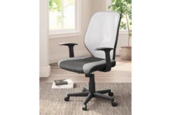 Genesee Light Gray & Black Mesh Office Chair -Furniluxe 306206 grey multi media office chair room 85