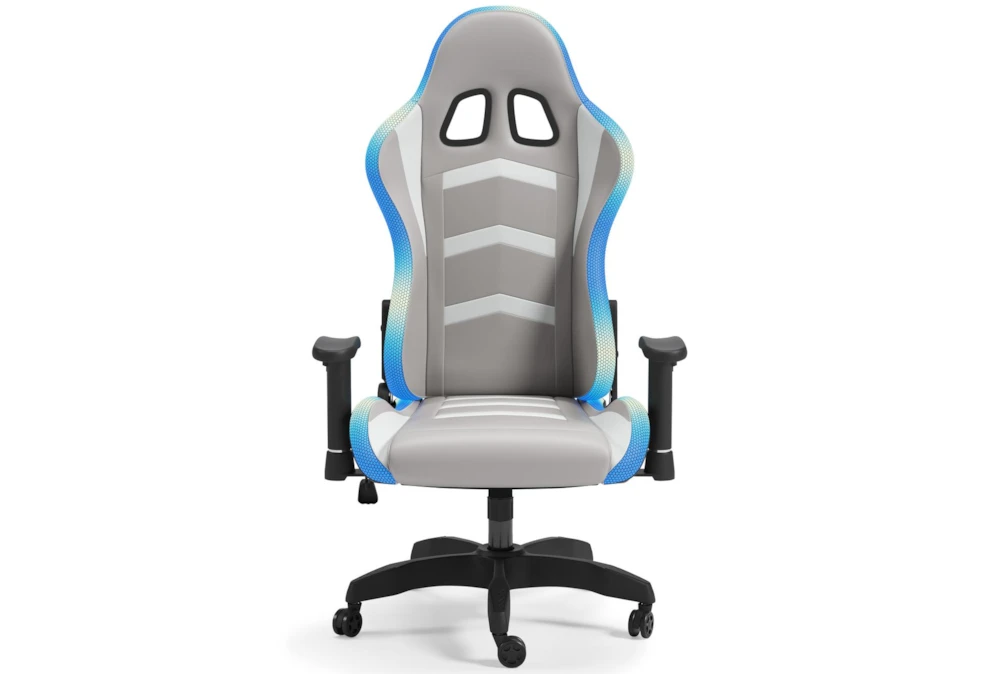 Alderton White & Gray Gaming Chair With Led Lighting 4 Alderton White & Gray Gaming Chair With Led Lighting - Image 2