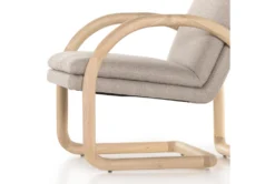 Taupe + Solid Ash Curved Frame Accent Chair -Furniluxe 306926 grey polyester accent chair detail 44