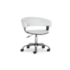 Carnelian White Faux Leather Barrel Office Chair -Furniluxe 307696 white polyurethane office chair signature 01
