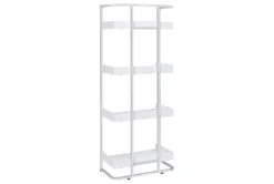 Eugene 4-Shelf Bookcase White High Gloss And Chrome -Furniluxe 307920 back 83