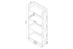 Eugene 4-Shelf Bookcase White High Gloss And Chrome -Furniluxe 307920 detail 44