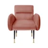 Mae Salmon Velvet Accent Chair -Furniluxe 308142 pink fabric accent chair signature 02