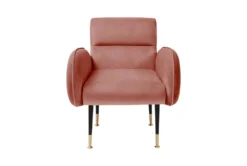 Mae Salmon Velvet Accent Chair