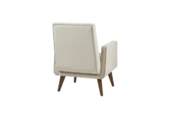 Morgan Accent Chair -Furniluxe 309561 beige wood accent chair back 82