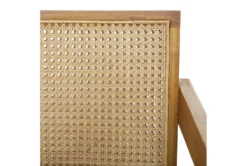 Light Teak Cane Accent Chair -Furniluxe 311201 brown wood dining chair detail 45