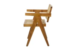 Light Teak Cane Accent Chair -Furniluxe 311201 brown wood dining chair material 76