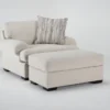 Muirfield 52" Chair/Ottoman Set -Furniluxe 311500 natural fabric chair and ottoman set signature 01