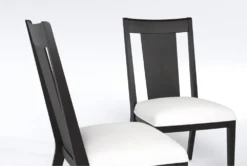 Palladium Wood Back Side Chair Set Of 2 -Furniluxe 312764 brown fabric dining chair detail 45