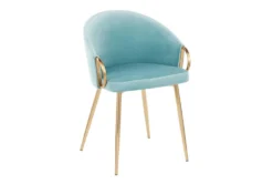 Rose Light Blue Velvet Dining Chair