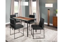 Ian Black Faux Leather Dining Chair Set Of 2 -Furniluxe 314379 black faux leather dining chair room 85