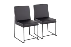 Ian Black Faux Leather Dining Chair Set Of 2