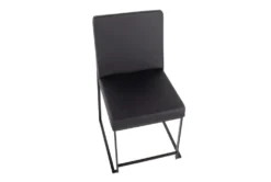 Ian Black Faux Leather Dining Chair Set Of 2 -Furniluxe 314379 black faux leather dining chair top 31