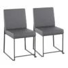 Ian Grey Faux Leather Dining Chair Set Of 2 -Furniluxe 314381 grey faux leather dining chair signature 01
