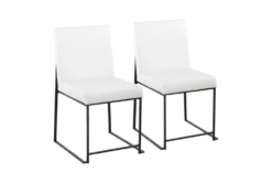 Ian White Faux Leather Dining Chair Set Of 2