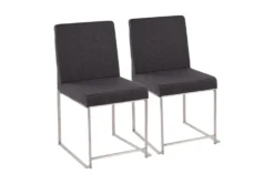 Ian Charcoal Fabric Dining Chair Set Of 2