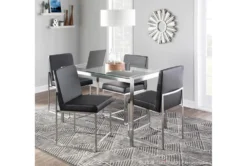 Ian Stainless Steel With Clear Glass Top 50" Dining Table -Furniluxe 314388 clear glass dining table room 85