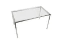 Ian Stainless Steel With Clear Glass Top 50" Dining Table -Furniluxe 314388 clear glass dining table top 31