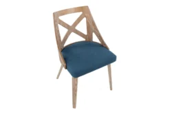 Ashton White Washed Wood And Blue Fabric Dining Chair Set Of 2 11 Ashton White Washed Wood And Blue Fabric Dining Chair Set Of 2 -Furniluxe 314420 blue polyester dining chair top 31