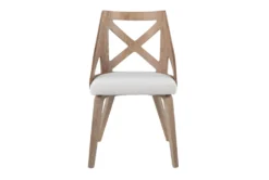 Ashton White Washed Wood And Cream Fabric Dining Chair Set Of 2 12 Ashton White Washed Wood And Cream Fabric Dining Chair Set Of 2 -Furniluxe 314422 white polyester dining chair front 02