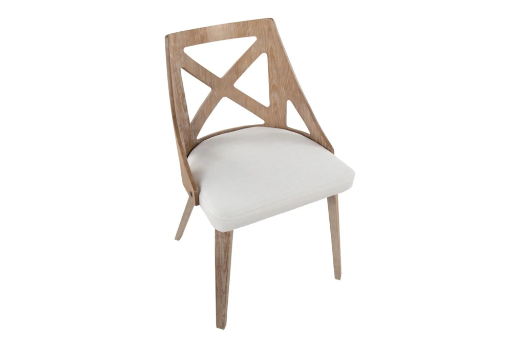 Ashton White Washed Wood And Cream Fabric Dining Chair Set Of 2 4 Ashton White Washed Wood And Cream Fabric Dining Chair Set Of 2 - Image 2