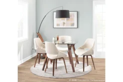 Rizzi Walnut And Cream Fabric Dining Chair Set Of 2 14 Rizzi Walnut And Cream Fabric Dining Chair Set Of 2 -Furniluxe 314424 white polyester dining chair room 85