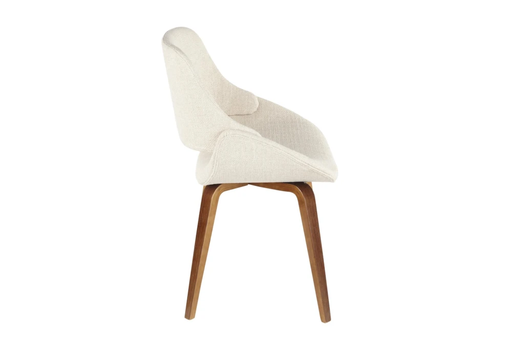 Rizzi Walnut And Cream Fabric Dining Chair Set Of 2 4 Rizzi Walnut And Cream Fabric Dining Chair Set Of 2 - Image 2