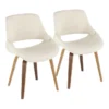 Rizzi Walnut And Cream Fabric Dining Chair Set Of 2 -Furniluxe 314424 white polyester dining chair signature 01