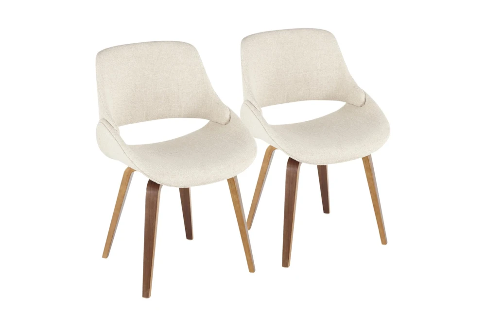 Rizzi Walnut And Cream Fabric Dining Chair Set Of 2 3 Rizzi Walnut And Cream Fabric Dining Chair Set Of 2