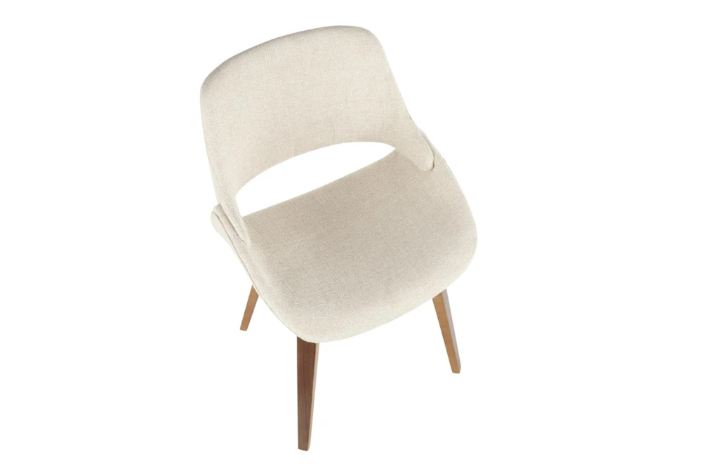 Rizzi Walnut And Cream Fabric Dining Chair Set Of 2 5 Rizzi Walnut And Cream Fabric Dining Chair Set Of 2 - Image 3