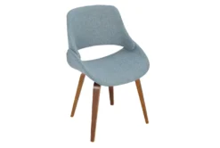 Rizzi Walnut And Blue Fabric Dining Chair Set Of 2 -Furniluxe 314425 blue polyester dining chair top 31