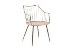 Walter Antique Copper Metal And White Washed Wood Counter Stool