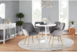 Dia White Steel And White Wood 36" Dining Table -Furniluxe 314436 white wood dining table room 85