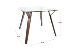 Vini Walnut And Glass Mid-Century 39" Modern Dining Table 10 Vini Walnut And Glass Mid-Century 39" Modern Dining Table -Furniluxe 314439 brown wood dining table detail 44