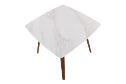 Vini Walnut And White Textured 39" Marble Dining Table -Furniluxe 314441 brown wood dining table top 31