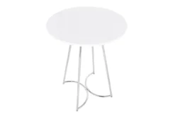 Emma Chrome Steel And White Wood 27" Counter Table 8 Emma Chrome Steel And White Wood 27" Counter Table -Furniluxe 314447 white metal counter height table top 31