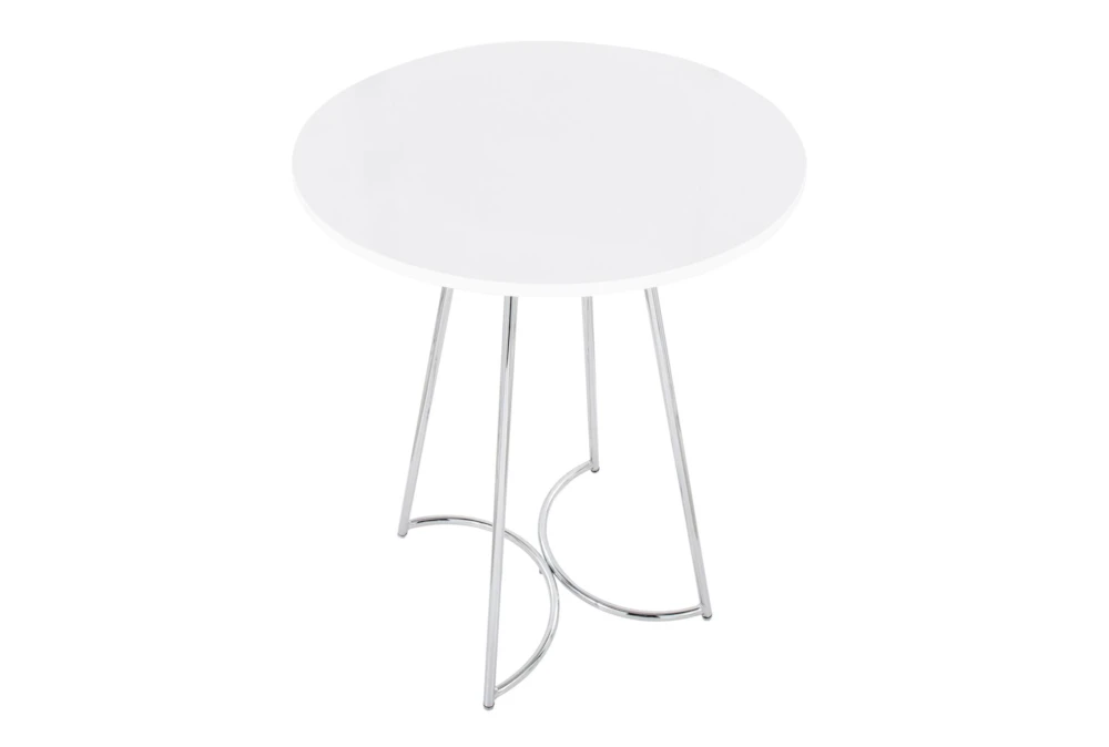 Emma Chrome Steel And White Wood 27" Counter Table 5 Emma Chrome Steel And White Wood 27" Counter Table - Image 3