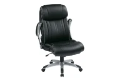 Hugo Black Faux Leather Executive Office Chair -Furniluxe 315488 black faux leather office chair detail 45
