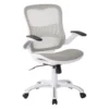 Caty White Mesh Office Chair With Wheels -Furniluxe 315490 white polyester office chair signature 01