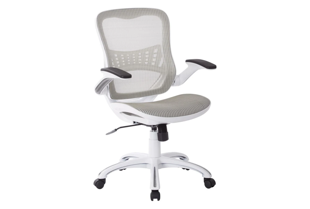 Caty White Mesh Office Chair With Wheels 3 Caty White Mesh Office Chair With Wheels
