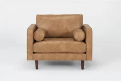 Lukas Caramel Faux Leather Chair -Furniluxe 316011 brown polyurethane chair front 02