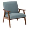 Davis Klein Sea Chair With Medium Espresso Frame -Furniluxe 316058 blue plywood accent chair signature 01