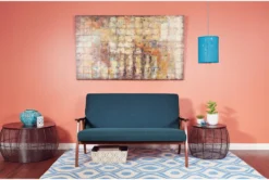 Davis Klein Azure Loveseat With Medium Espresso Frame K/D -Furniluxe 316062 blue plywood accent chair room 85