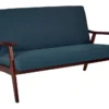 Davis Klein Azure Loveseat With Medium Espresso Frame K/D -Furniluxe 316062 blue plywood accent chair signature 01