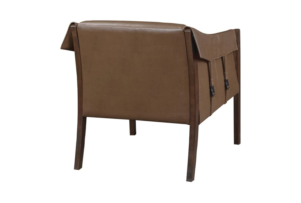 Senfield Molasses Faux Leather Walnut Frame Accent Chair 5 Senfield Molasses Faux Leather Walnut Frame Accent Chair - Image 3